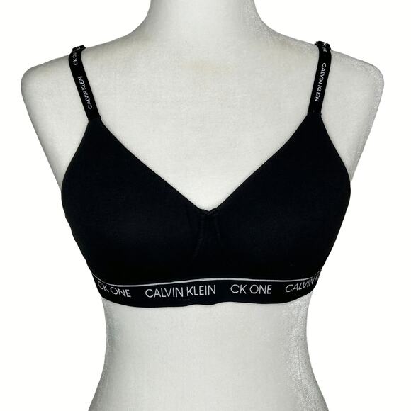 Calvin Klein CK One Bundle of 2 Black Blue Floral Adjustable Bra Small - Picture 3 of 12